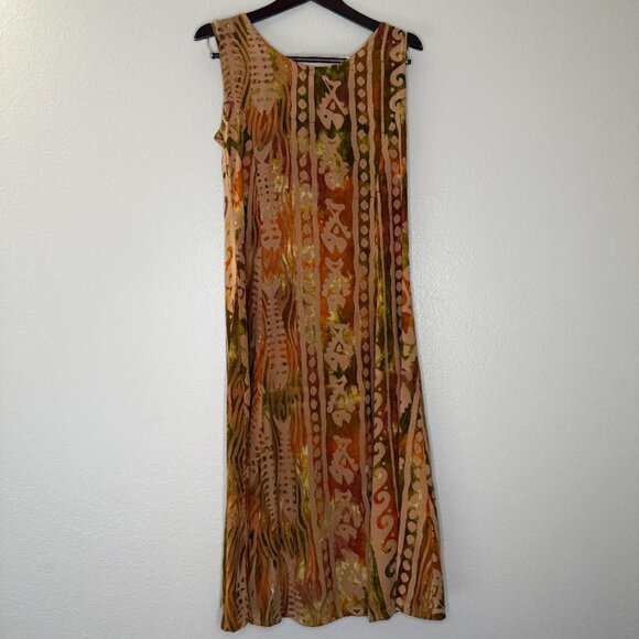 PRICE FIRM Vintage Y2K 00s Eyes of the World Tie Dye Fish Beach Boho Dress S/M - Picture 6 of 8